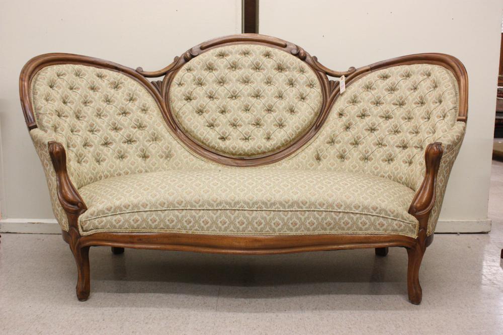 Appraisal: VICTORIAN MEDALLION-BACK SOFA Louis XV substyle American late th century