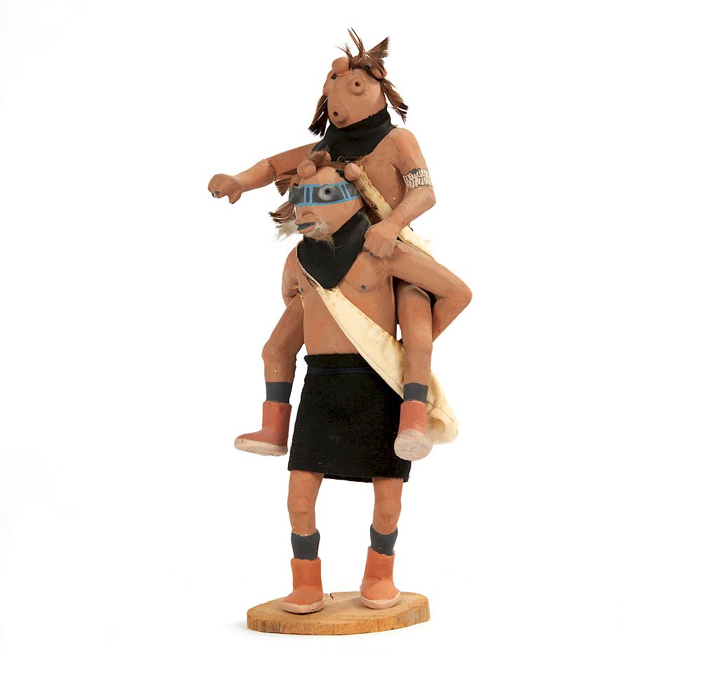 Appraisal: Piggyback Mud Head Kachina Koyemsi'kima Piggyback Mud Head Kachina Koyemsi'kima