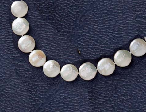 Appraisal: COIN PEARL NECKLACE Coin pearl necklace set with k yellow