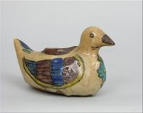 Appraisal: Terracotta Duck Diminutive Planter Hand modeled and decorated glazed terracotta