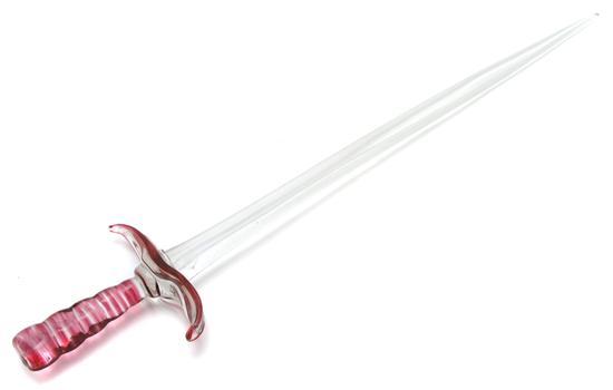 Appraisal: Murano Glass Sword Ferre Taser the handle of pink glass