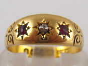 Appraisal: An antique carat gold ruby and diamond ring hallmarked Birmingham