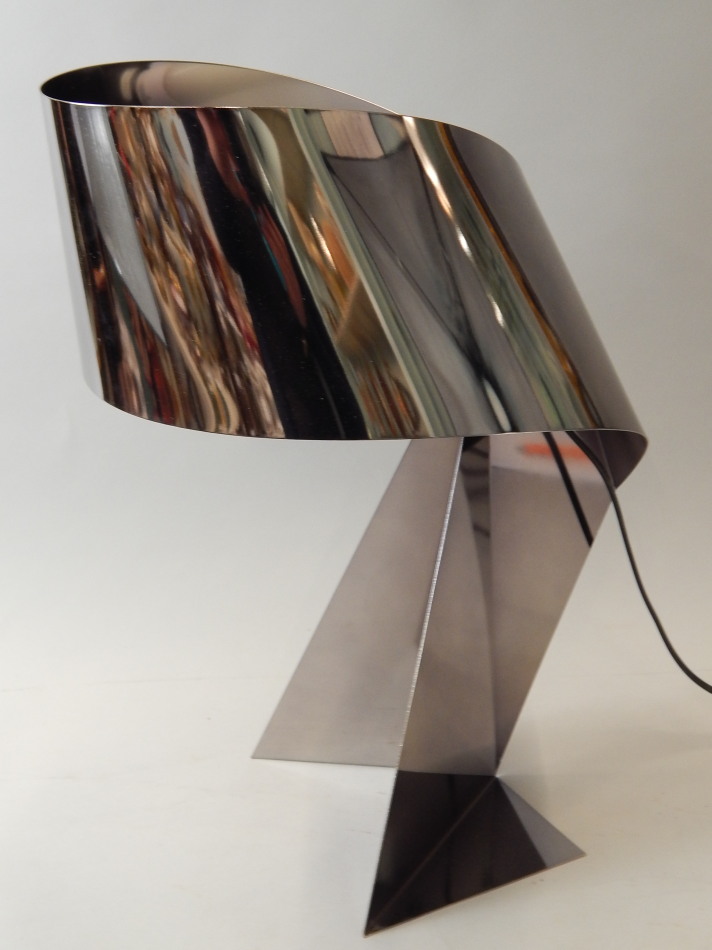 Appraisal: A modern French chrome plated table lamp cm high