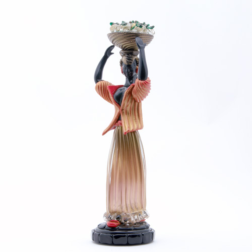 Appraisal: BAROVIER Attr Glass figure of a woman with bowl of