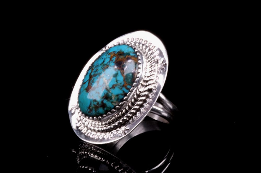 Appraisal: Navajo Signed Sterling Cripple Creek Ring Included in this lot