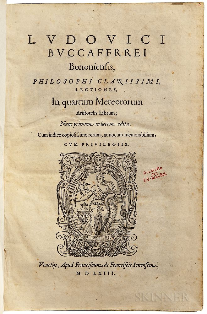 Appraisal: Buccaferrei aka Boccadiferro Ludovici - Lectiones in Quartum Meteororum Aristotelis