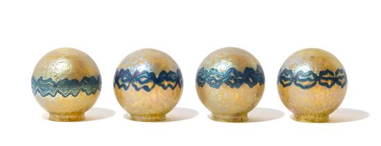 Appraisal: Sale Lot Four Austrian Iridescent Glass Globes likely pallme-konig retailed