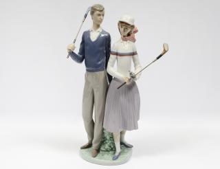 Appraisal: LLADRO PORCELAIN GROUP OF TWO GOLFERS Spanish Height