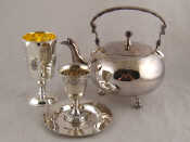 Appraisal: A silver grade kiddush cup gms a silver plated example