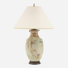 Appraisal: Jean-Jacques Lachenal and Edgar Brandt Table lamp France c glazed