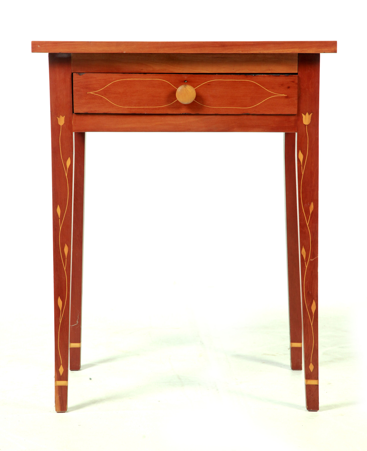 Appraisal: HEPPLEWHITE ONE-DRAWER WORK TABLE American nd quarter- th century Cherry