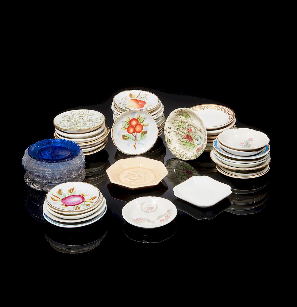 Appraisal: Forty Nine Assorted Glass Porcelain Cup Plates Forty nine assorted