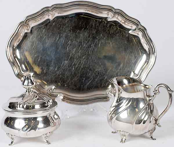 Appraisal: German Sterling Service German a sterling silver service includes a