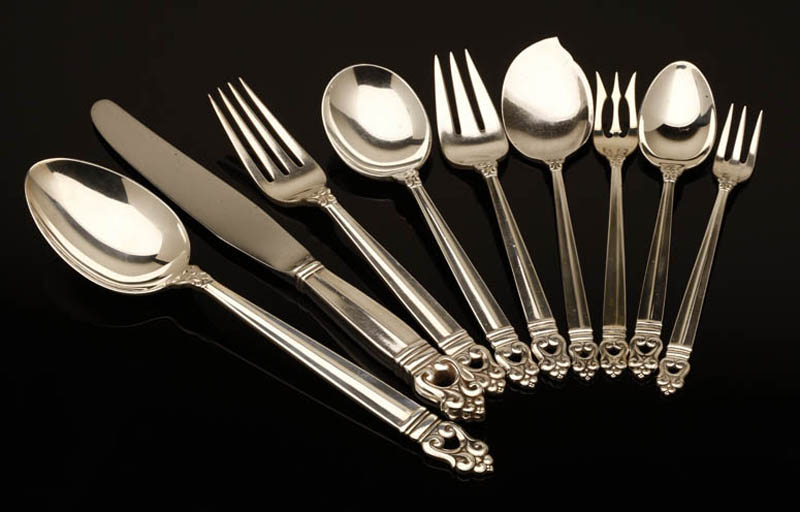 Appraisal: An Int Sterling 'Royal Danish' flatware service An Int Sterling