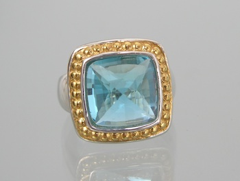 Appraisal: A Two-Tone Gold and Topaz Ring k white and yellow