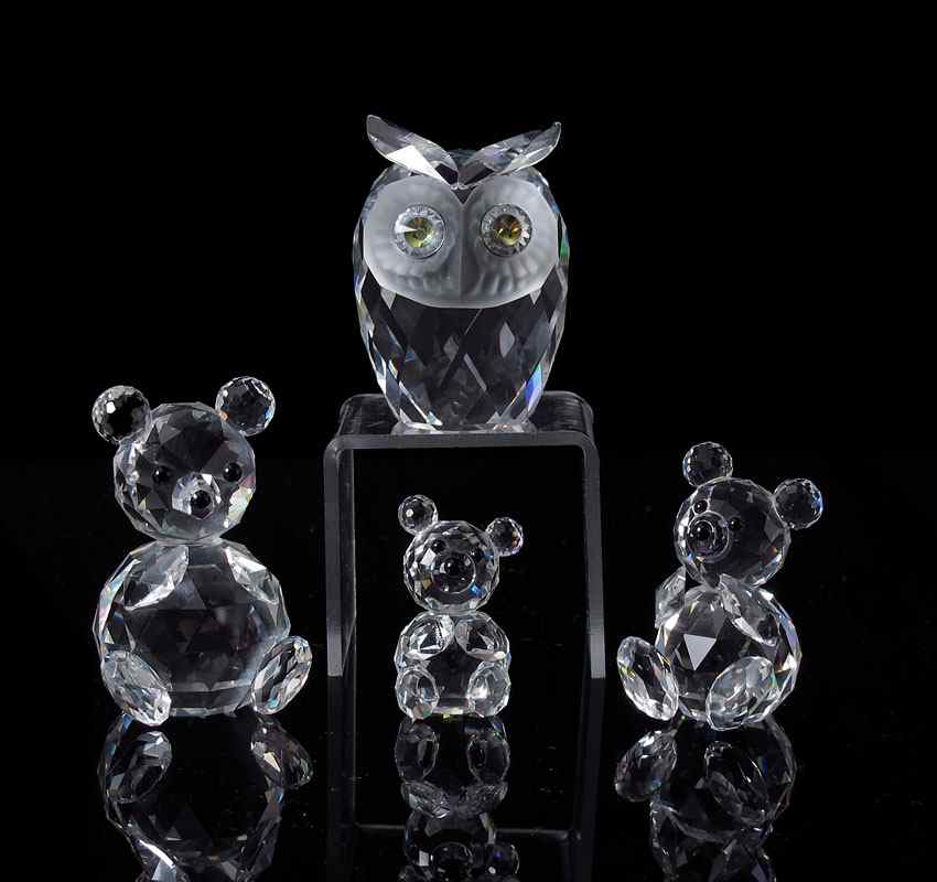 Appraisal: SWAROVSKI CRYSTAL WOODLAND FRIENDS FIGURINES LARGE OWL Max Schreck -