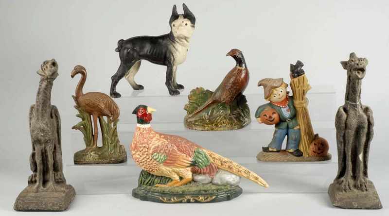 Appraisal: Lot of Assorted Doorstops Description All are reproductions except Flamingo