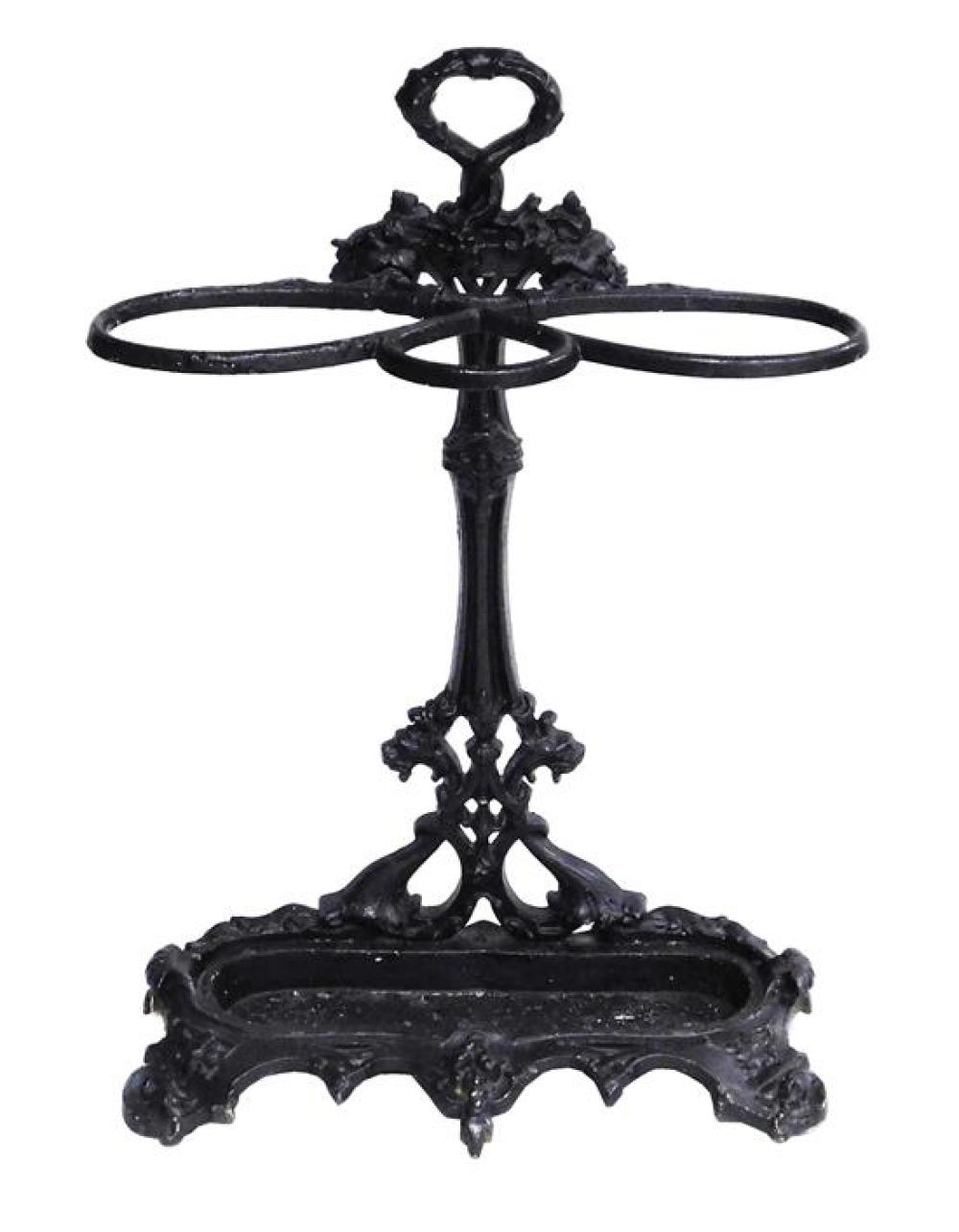 Appraisal: Cast iron umbrella stand late th C new painted black