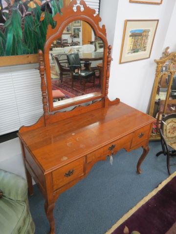 Appraisal: Cherry Vanity with Mirror