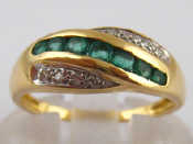 Appraisal: A French hallmarked marks rubbed carat gold emerald and diamond