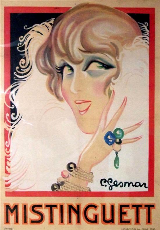 Appraisal: Charles Gesmar - 'Mistinguett' Vintage French poster H Chachoin Paris