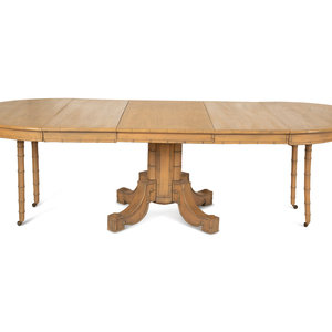 Appraisal: A Painted Pine Oval Dining Table with Faux Bamboo Carving