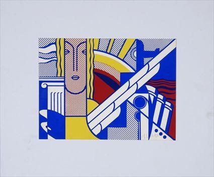 Appraisal: AFTER ROY LICHTENSTEIN WOMAN AND SHIP Silkscreen on paper x