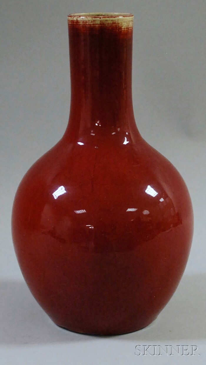 Appraisal: Chinese Oxblood Glazed Porcelain Vase ht in