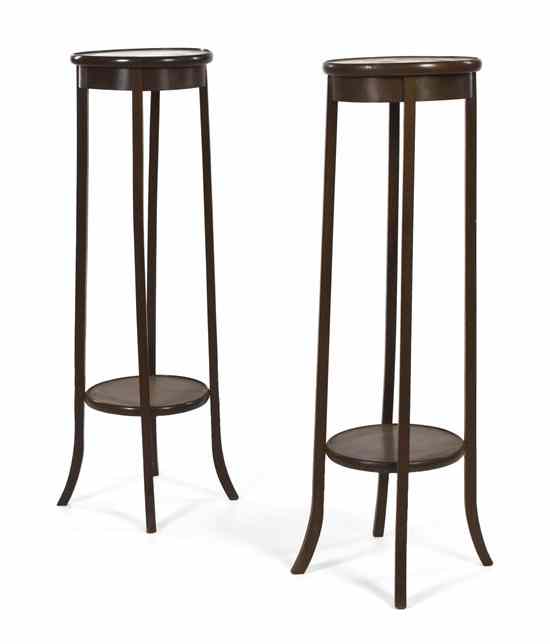 Appraisal: A Pair of Bentwood Pedestals each with circular top over