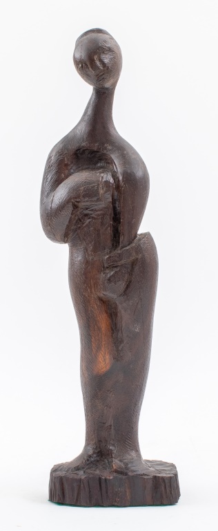 Appraisal: SURREALIST 'STANDING VENUS' WOOD SCULPTURE Surrealist carved wood statue sculpture