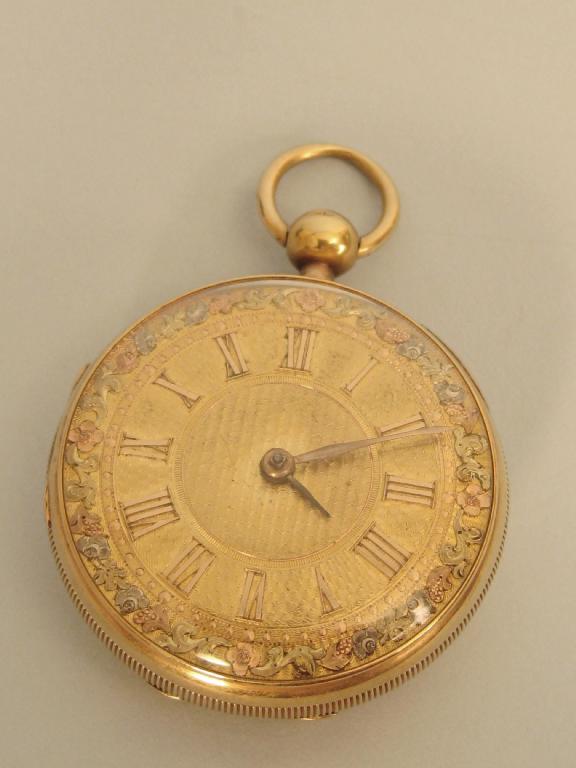 Appraisal: A George IV ct gold cased Pocket Watch with floral