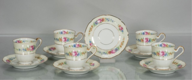 Appraisal: Bavaria Tirschenreuth Hampton Partial Demitasse To include demitasse cups saucers