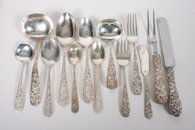 Appraisal: Stieff sterling silver -piece flatware service in the Forget-Me-Not pattern