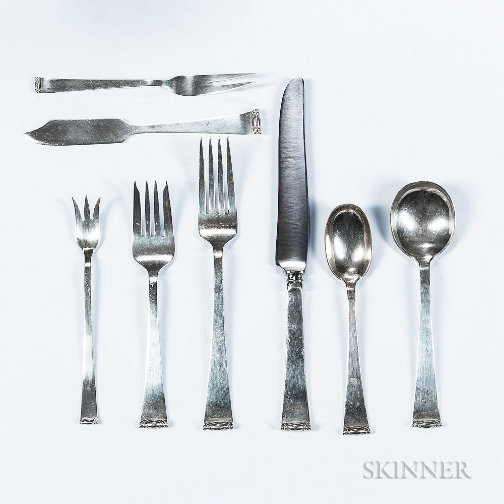 Appraisal: Allan Alder Modern Georgian Pattern Sterling Silver Flatware Service Allan