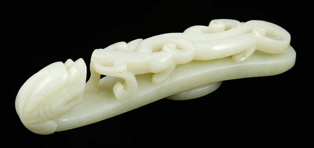 Appraisal: - Chinese Jade Brush Hook Jade brush hook China h