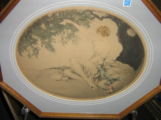 Appraisal: LOUIS ICART Au Revoir Color etching x mm x inches