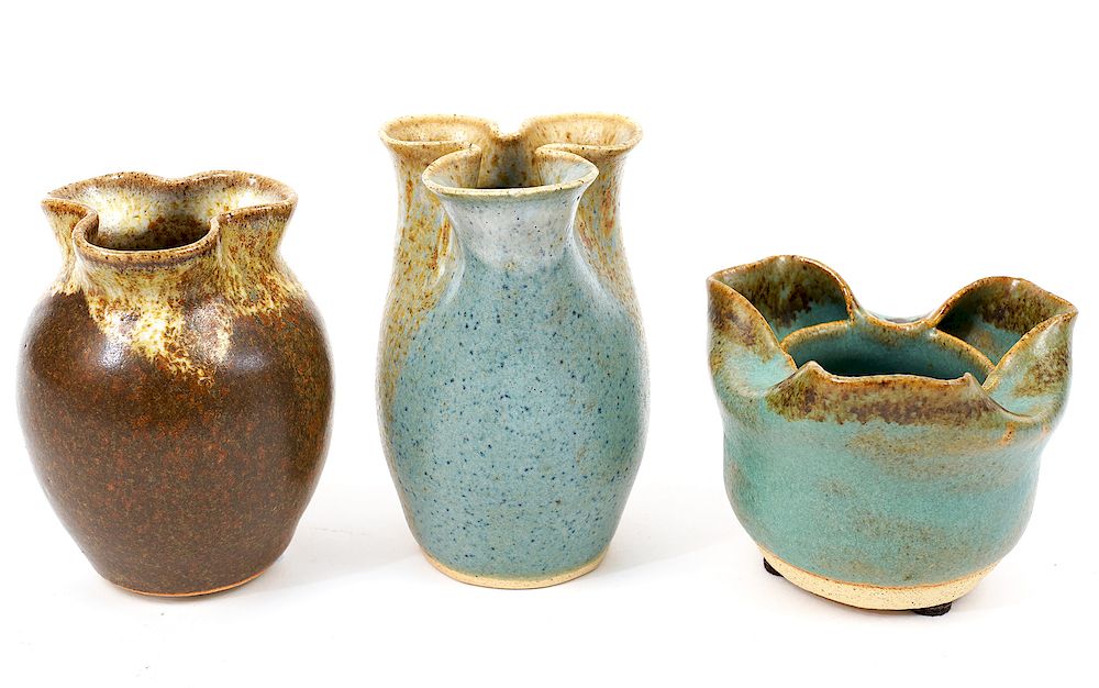 Appraisal: Small Ceramic Vases by Peter Knudstrup Vases by Peter Knudstrup