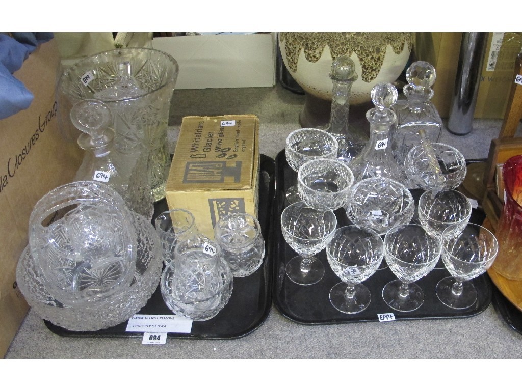 Appraisal: Two trays of assorted glassware - Whitefriars 'Glacier' crystal glasses