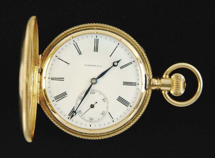 Appraisal: SCARCE TIFFANY HUNTER CASE WATCH -size stem set pocket watch