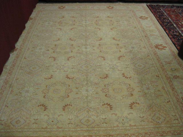 Appraisal: Oushak Chinese Handmade Rug fine floral throughout soft colors beige