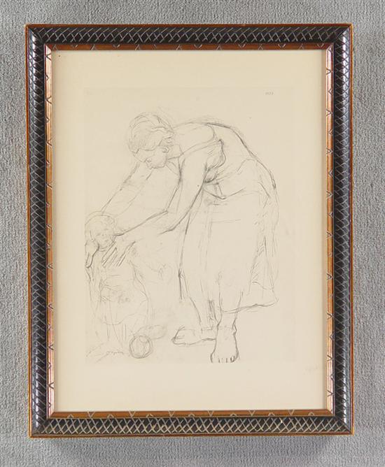 Appraisal: Gruber Etching Signed in the plate and dated Mother and