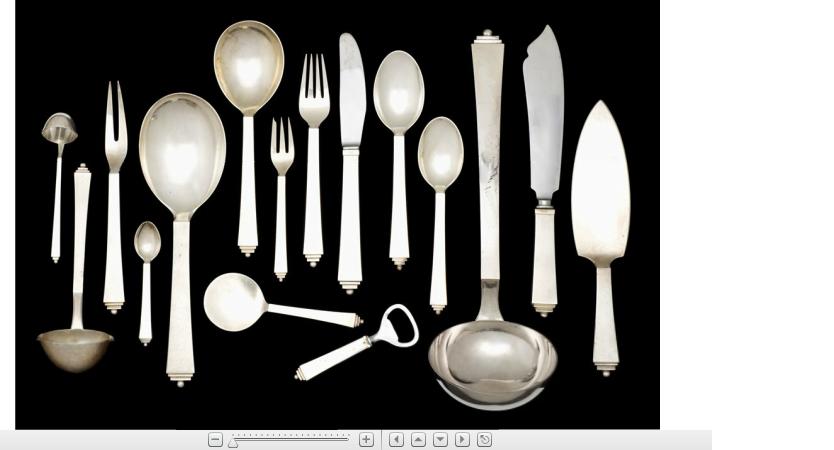 Appraisal: Danish silver 'Pyra mid pattern' flatware servicegeorg jensen designed by