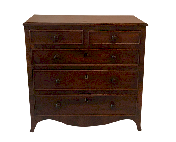 Appraisal: Miniature Federal Chest Drawers Miniature Federal Chest of Drawers Miniature