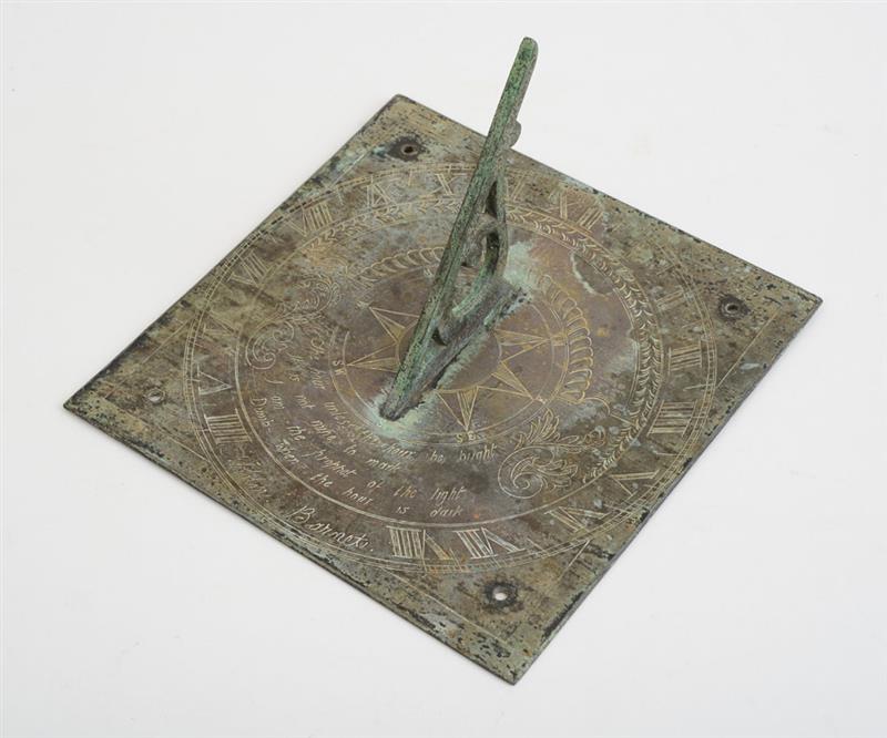 Appraisal: ENGLISH BRONZE SUNDIAL The plate inscribed The hour unless the