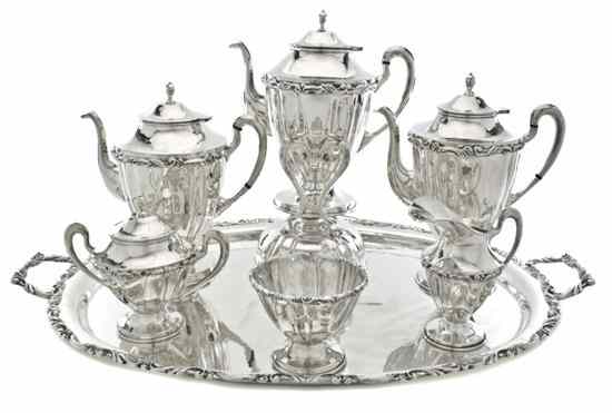 Appraisal: A Mexican Sterling Silver Tea and Coffee Service having scrolling