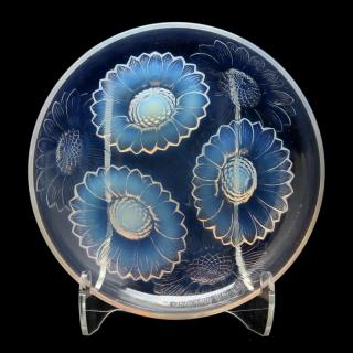 Appraisal: Rene Lalique Floral Low Bowl pre- molded clear and opalescent