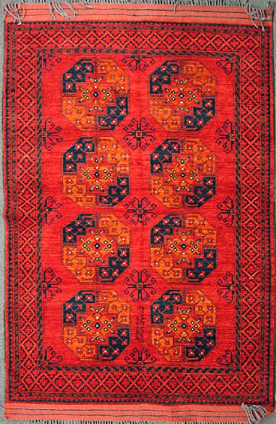 Appraisal: An Afghan rug size approximately ft x ft in