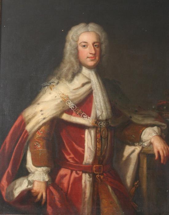 Appraisal: SCHOOL OF SIR GODFREY KNELLER English - PORTRAIT OF LORD