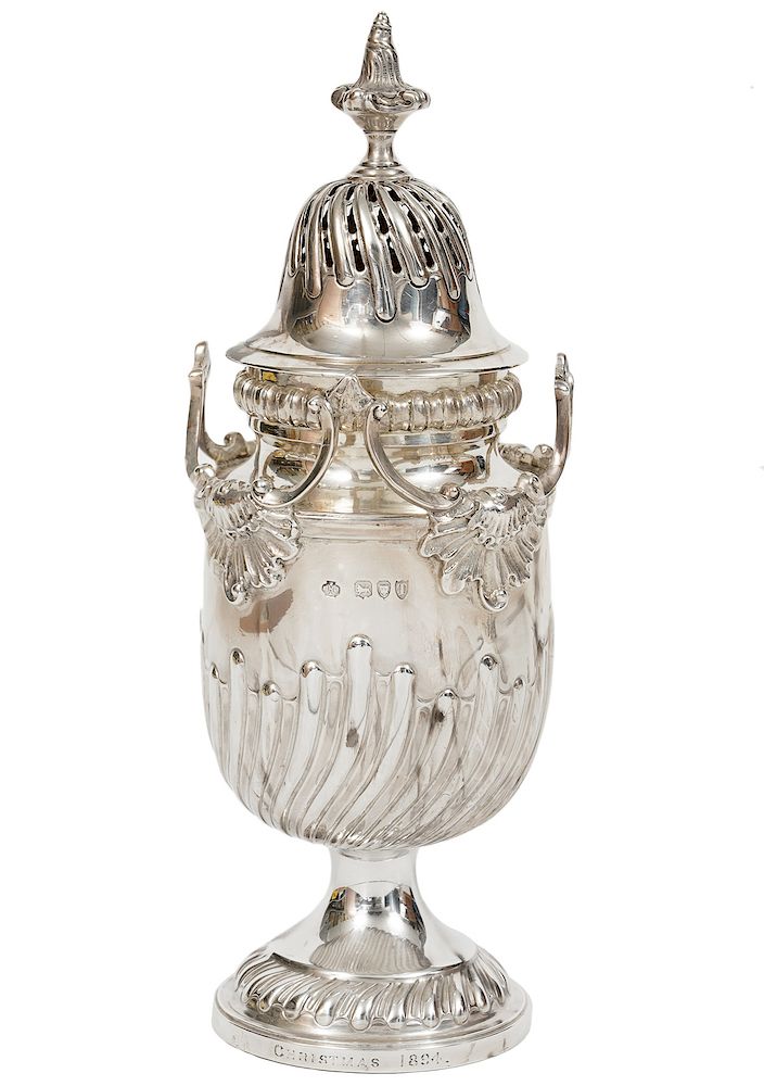 Appraisal: Sterling Silver Sugar Caster c Sterling silver sugar caster with