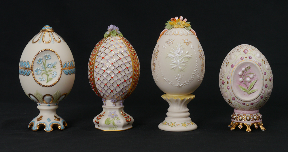 Appraisal: GROUP OF CYBIS PORCELAIN EGGS Dated - Cake frosting type